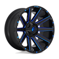 Fuel - D644 CONTRA - Black - GLOSS BLACK BLUE TINTED CLEAR - 20" x 9", 1 Offset, 5x139.7, 150 (Bolt Pattern), 110.1mm HUB