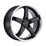 Petrol Wheels - P1B - Black - GLOSS BLACK WITH MACHINED CUT LIP - 20" x 8.5", 40 Offset, 5x112 (Bolt Pattern), 72.1mm HUB