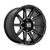 XD Series - XD847 OUTBREAK - Black - GLOSS BLACK MILLED - 20" x 10", 12 Offset, 6x139.7 (Bolt Pattern), 106.1mm HUB