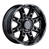 Level 8 - SLINGSHOT - Black - Matte Black - 20" x 11.5", -44 Offset, 8x165.1 (Bolt Pattern), 125.1mm HUB