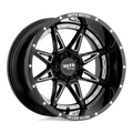 Moto Metal - MO993 HYDRA - Black - Gloss Black Milled - 20" x 12", -44 Offset, 6x139.7 (Bolt Pattern), 106.1mm HUB