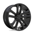 DUB - S256 FLEX - Black - GLOSS BLACK - 24" x 10", 30 Offset, 6x135 (Bolt Pattern), 87.1mm HUB