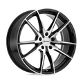 Petrol Wheels - P0A - Black - GLOSS BLACK WITH MACHINED CUT FACE - 17" x 8", 40 Offset, 5x112 (Bolt Pattern), 72.1mm HUB