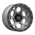 KMC Wheels - KM541 DIRTY HARRY - Gunmetal - SATIN GRAY WITH BLACK LIP - 17" x 9", -12 Offset, 6x139.7 (Bolt Pattern), 106.1mm HUB