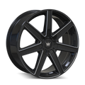 Mazzi - LAGUNA - Black - GLOSS BLACK/MILLED - 22" x 9.5", 18 Offset, 5x127, 139.7 (Bolt Pattern), 87mm HUB