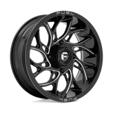 Fuel UTV - D741 RUNNER - Black - GLOSS BLACK MILLED - 18" x 7", 13 Offset, 4x137 (Bolt Pattern), 110.1mm HUB