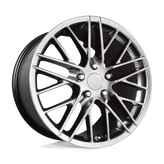 OE Creations - PR121 - Gunmetal - HYPER SILVER DARK - 18" x 8.5", 56 Offset, 5x120.65 (Bolt Pattern), 70.7mm HUB