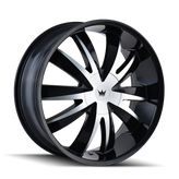 Mazzi - EDGE - Black - GLOSS BLACK/MACHINED FACE - 20" x 8.5", 35 Offset, 5x112, 120 (Bolt Pattern), 72.6mm HUB