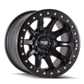 Dirty Life - DT-2 - Black - MATTE BLACK WITH SIMULATED RING - 17" x 9", -12 Offset, 5x127 (Bolt Pattern), 78.1mm HUB