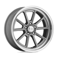 American Racing Vintage - VN510 DRAFT - Gunmetal - VINTAGE SILVER DIAMOND CUT LIP - 20" x 10", 6 Offset, 5x127 (Bolt Pattern), 78.1mm HUB