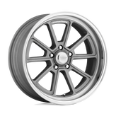 American Racing Vintage - VN510 DRAFT - Gunmetal - VINTAGE SILVER DIAMOND CUT LIP - 20" x 10", 6 Offset, 5x127 (Bolt Pattern), 78.1mm HUB