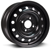 RTX Wheels - Steel Wheel - Black - Black - 14" x 5.5", 52 Offset, 4x108 (Bolt Pattern), 63.4mm HUB