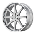 Asanti Black - ABL-32 KAISER - Silver - BRUSHED SILVER CHROME LIP - 22" x 9.5", 3 Offset, 6x139.7 (Bolt Pattern), 100.3mm HUB