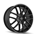 Touren - TR60 - Black - MATTE BLACK/MACHINED RING - 17" x 7.5", 42 Offset, 5x127 (Bolt Pattern), 72.6mm HUB