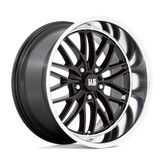 US Mag - U138 SANTA CRUZ - Black - GLOSS BLACK WITH DIAMOND CUT LIP - 20" x 10", 6 Offset, 5x120.65 (Bolt Pattern), 72.6mm HUB