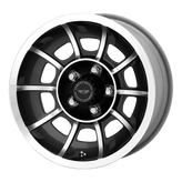 American Racing Vintage - VN47 VECTOR - Black - SATIN BLACK MACHINED - 15" x 8.5", 6 Offset, 5x114.3 (Bolt Pattern), 86mm HUB