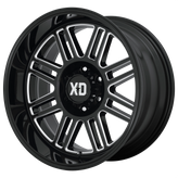 XD Series - XD850 CAGE - Black - GLOSS BLACK MILLED - 22" x 10", -18 Offset, 5x127 (Bolt Pattern), 71.5mm HUB