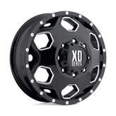 XD Series - XD815 BATALLION - Black - Gloss Black With Milled Accents - 22" x 8.25", -175 Offset, 8x170 (Bolt Pattern), 125.1mm HUB