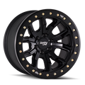 Dirty Life - DT-1 - Black - MATTE BLACK WITH SIMULATED RING - 17" x 9", -12 Offset, 8x165.1 (Bolt Pattern), 130.8mm HUB