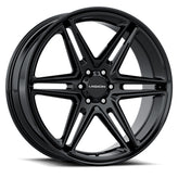 Vision Wheel Street Designs - 476 WEDGE - Black - Gloss Black - 22" x 9.5", 15 Offset, 6x139.7 (Bolt Pattern), 78.1mm HUB