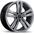 Replika - R205 - Gunmetal - Dark Hyper Silver - 18" x 8", 33 Offset, 5x112 (Bolt Pattern), 66.5mm HUB