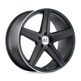 Mandrus - ESTRELLA - Black - Matte Black with Machined Lip - 20" x 10", 40 Offset, 5x112 (Bolt Pattern), 66.6mm HUB