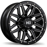 Fast HD - Menace - Black - Satin Black with Milled Trim - 17" x 8", 15 Offset, 8x165.1 (Bolt Pattern), 121.1mm HUB