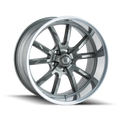 Ridler - 650 - Grey - GREY/POLISHED LIP - 17" x 7", 0 Offset, 5x114.3 (Bolt Pattern), 83.8mm HUB