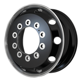 ATX - AO404 JOURNEY - Gunmetal - SATIN BLACK WITH POLISHED LIP - FRONT & REAR INNER - 25" x 8", 144 Offset, 10x285.75 (Bolt Pattern), 220.1mm HUB