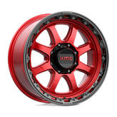 KMC Wheels - KM548 CHASE - CANDY RED WITH BLACK LIP - 20" x 9", 18 Offset, 8x180 (Bolt Pattern), 124.2mm HUB