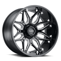 Tuff Wheels - T3B - Black - Gloss Black with Milled Spokes - 20" x 12", -45 Offset, 6x139.7 (Bolt Pattern), 112.1mm HUB
