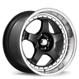 Konig - SSM - Black - Gloss Black With Machined Lip - 18" x 9", 50 Offset, 5x114.3 (Bolt Pattern), 73.1mm HUB