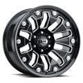 Vision Wheel Off-Road - 362 ARMOR - Black - Gloss Black Milled Spoke - 20" x 10", -25 Offset, 6x139.7 (Bolt Pattern), 78.1mm HUB