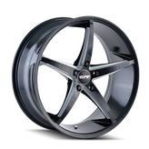 Touren - TR70 - Black - BLACK/MILLED SPOKES - 18" x 8", 20 Offset, 5x115 (Bolt Pattern), 72.6mm HUB