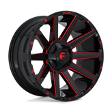 Fuel - D643 CONTRA - Black - GLOSS BLACK RED TINTED CLEAR - 24" x 12", -44 Offset, 6x135, 139.7 (Bolt Pattern), 106.1mm HUB