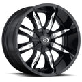 Vision Wheel Off-Road - 423 MANIC - Black - Gloss Black Machined Face - 20" x 9", -12 Offset, 6x135, 139.7 (Bolt Pattern), 106.2mm HUB