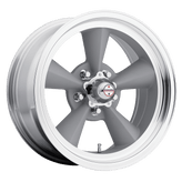 American Racing Vintage - VN309 TT O - Gunmetal - VINTAGE SILVER MACHINED LIP - 17" x 8", 0 Offset, 5x139.7 (Bolt Pattern), 83.1mm HUB