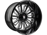 American Truxx - BUTCHER - Black - BLACK / MILLED - 22" x 12", -51 Offset, 8x165.1 (Bolt Pattern), 125.2mm HUB