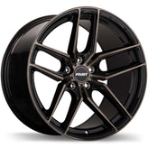 Fast Wheels - Aristo - Black - Gloss Black with Machined Face and Smoked Clear - 19" x 11", 40 Offset, 5x115 (Bolt Pattern), 72.6mm HUB