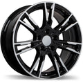 Replika - R231 - Black - Gloss Black with Machined Face - 19" x 8.5", 25 Offset, 5x112 (Bolt Pattern), 66.6mm HUB