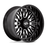 Moto Metal - MO809 STINGER - Black - GLOSS BLACK MACHINED - 22" x 10", -18 Offset, 8x165.1 (Bolt Pattern), 125.1mm HUB