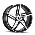 Kraze Wheels - MILANO - Black - BLACK WITH MACHINED FACE - 17" x 8", 38 Offset, 5x115 (Bolt Pattern), 72.6mm HUB