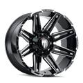 American Truxx - BOOM - Black - BLACK/MILLED - 18" x 9", -12 Offset, 8x170 (Bolt Pattern), 125.2mm HUB