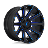 Fuel - D644 CONTRA - Black - GLOSS BLACK BLUE TINTED CLEAR - 20" x 10", -18 Offset, 5x114.3, 127 (Bolt Pattern), 78.1mm HUB