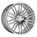 Mandrus - ESTATE - Gunmetal - SILVER W/ MIRROR FACE - 22" x 10", 46 Offset, 5x112 (Bolt Pattern), 66.56mm HUB