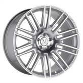 Mandrus - ESTATE - Gunmetal - SILVER W/ MIRROR FACE - 22" x 10", 46 Offset, 5x112 (Bolt Pattern), 66.56mm HUB