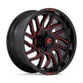 Fuel - D808 HURRICANE - Black - GLOSS BLACK MILLED RED TINT - 20" x 9", 1 Offset, 6x135 (Bolt Pattern), 87.1mm HUB