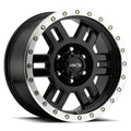 Vision Wheel Off-Road - 398 MANX - Black - Gloss Black Machined Lip - 17" x 8.5", 0 Offset, 8x165.1 (Bolt Pattern), 125.2mm HUB
