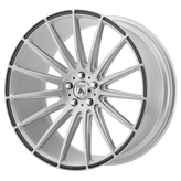 Asanti Black - ABL-14 POLARIS - Silver - BRUSHED SILVER CARBON FIBER INSERT - 20" x 8.5", 38 Offset, 5x114.3 (Bolt Pattern), 72.56mm HUB