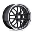 TSW Wheels - VALENCIA - Black - Gloss Black with Mirror Cut Lip - 17" x 8", 32 Offset, 5x120 (Bolt Pattern), 76.1mm HUB